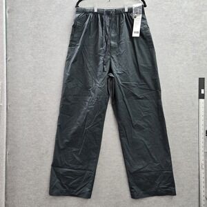 Uniqlo U Women Sleepwear L Blue Cotton Nylon Pajama Pants 30" Inseam NWT